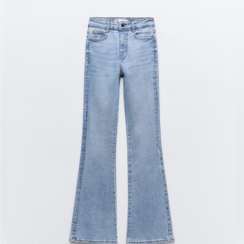 Zara High Waist Flare Light Blue Women's Jeans